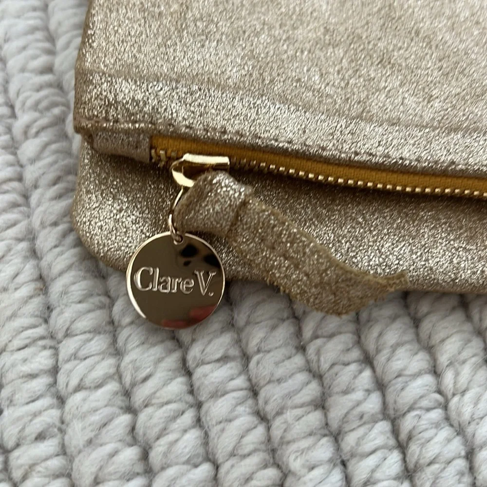 Clare V. Gold metallic fold over clutch - Picture 2 of 7